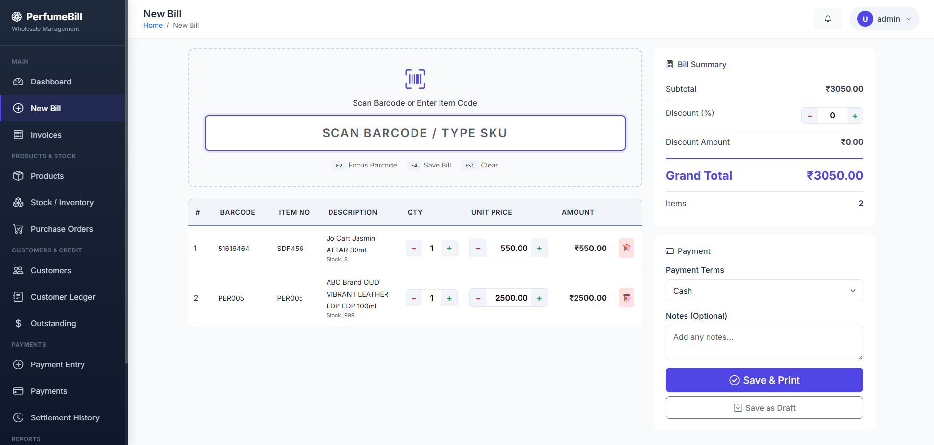 Wholesale Billing Software
